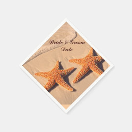 Beach Starfish Hochzeitspapier Napkins Serviette