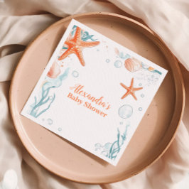 Beach Starfish & Seashells Elegante Babydusche Serviette