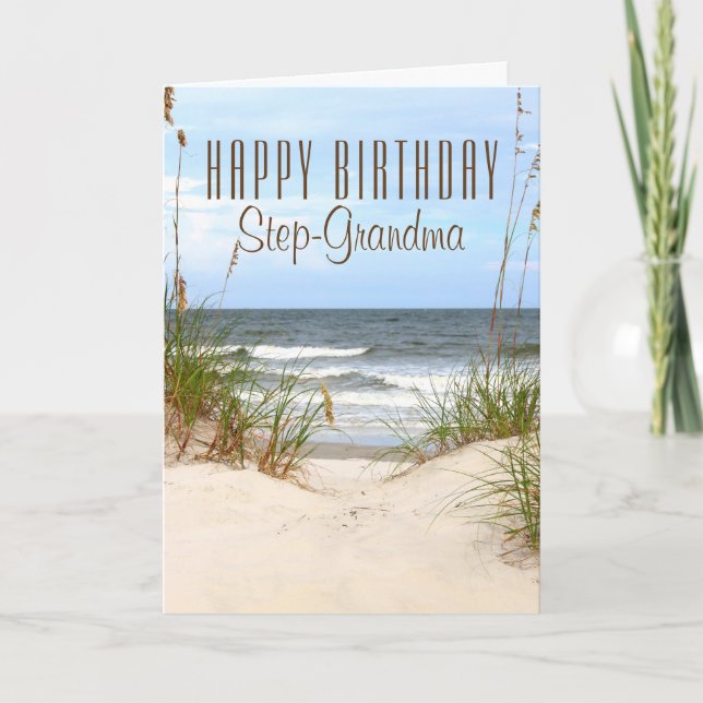 Beach Step-Oma Birthday Card Karte (Vorderseite)