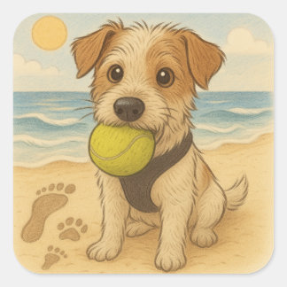 Beach Sticker Peggy der Jack Russell