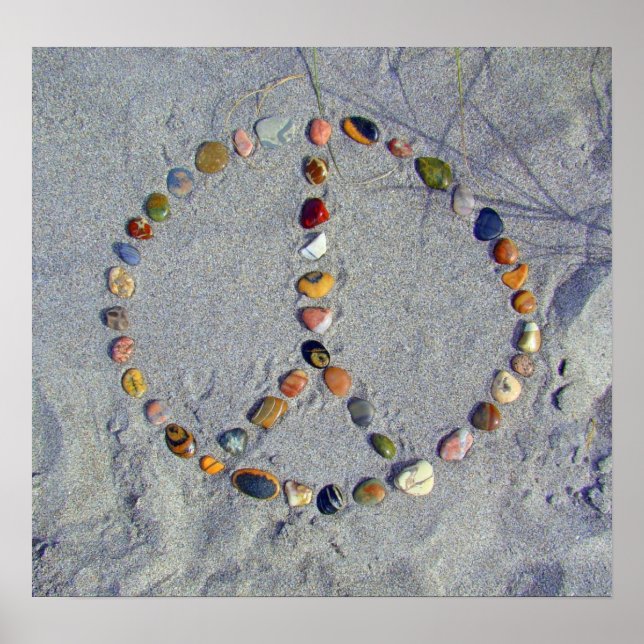 Beach Stone Peace Sign Poster (Vorne)