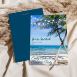 Beach String Light Palm Tree Sweet 16 Birthday Einladung<br><div class="desc">Die Sweet 16 Birthday Party lädt zum eleganten Sommer-Stranddesign ein. Freuen Sie sich auf eine prächtige Palme und glitzernde Lichter. Dieses Element wird auf Standardpapier angezeigt, kann aber auf jedes gewünschte Farbpapier angepasst werden. Es gibt viele Möglichkeiten für Personalisierung! Geben Sie Ihre eigenen Informationen ein, oder passen Sie sie an,...</div>