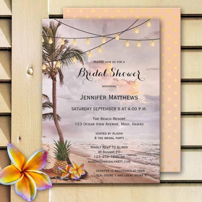 Beach String Lights Bridal Dusche Einladung (Von Creator hochgeladen)