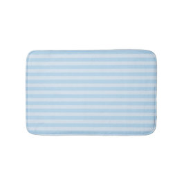 Beach Style Bath Mat Blue Stripes on Light Blue  Badematte