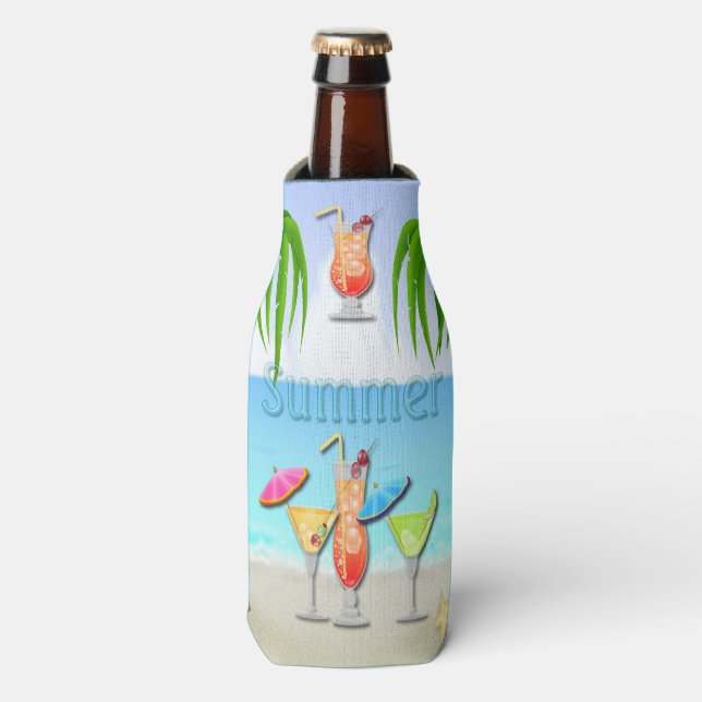 Beach Summer Cocktails Flasche Cooler Flaschenkühler (Flaschenvorderseite)