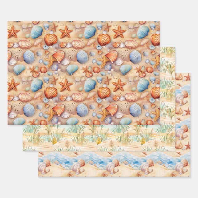 Beach Summer Packpapier Geschenkpapier Set (Set)