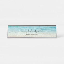 Beach Summer Personalisiert Aqua Schreibtischnamensplakette