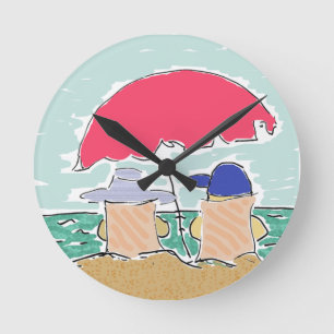 Beach Summer Runde Wanduhr