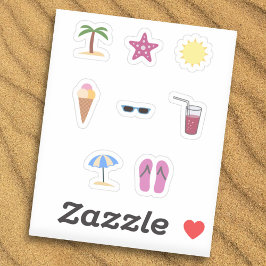 Beach Summer Stickers Set Aufkleber