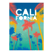 Beach Summer Theme California Poster Art