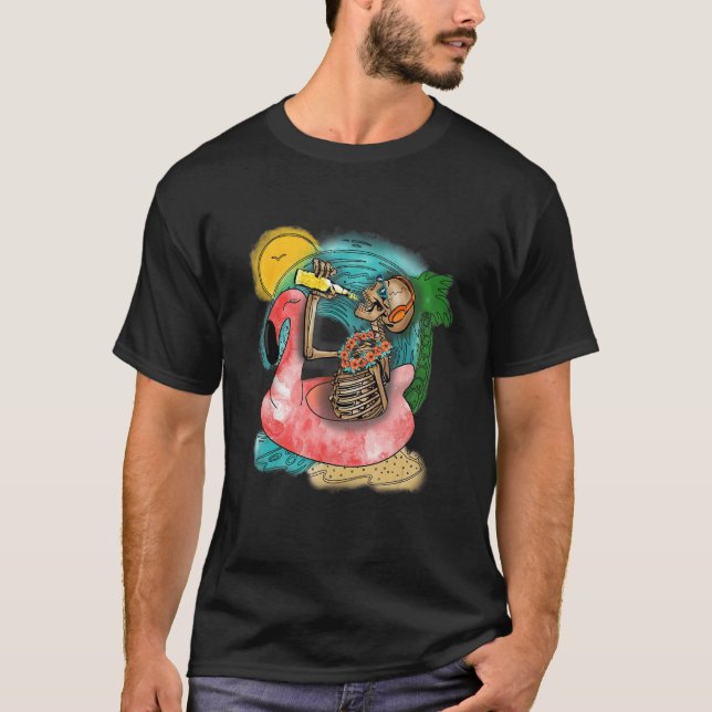 Beach Summer Time Skeleton T-Shirt (Vorderseite)