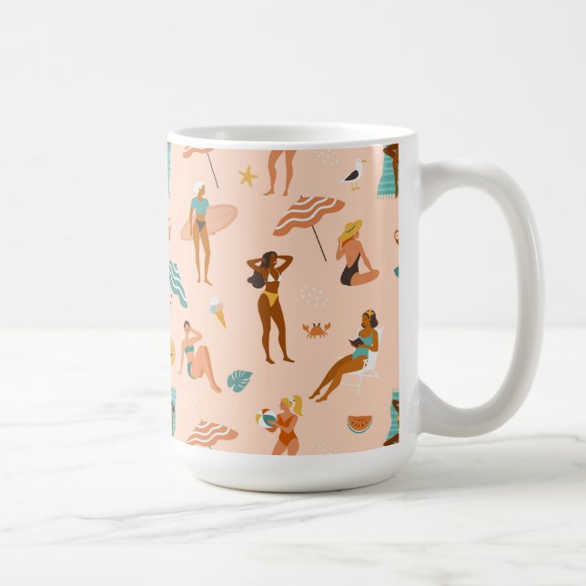 Beach Sunbader Pattern Kaffeetasse (Rechts)