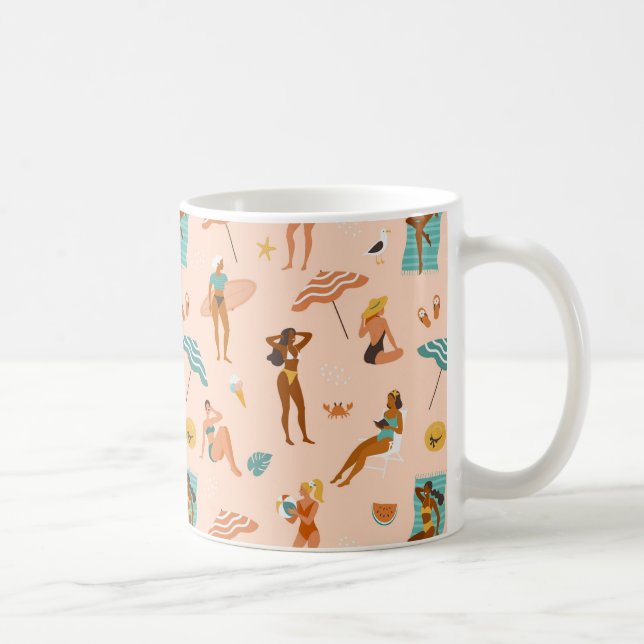 Beach Sunbader Pattern Kaffeetasse (Rechts)