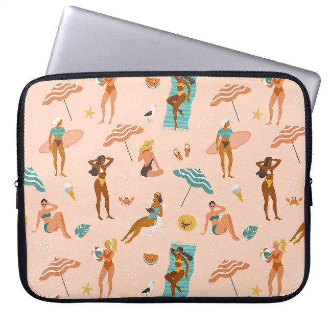 Beach Sunbader Pattern Laptopschutzhülle (Vorderseite)