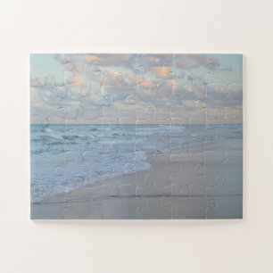 Beach Sunrise Calm Ocean Waters Kunstkunst Easy Puzzle
