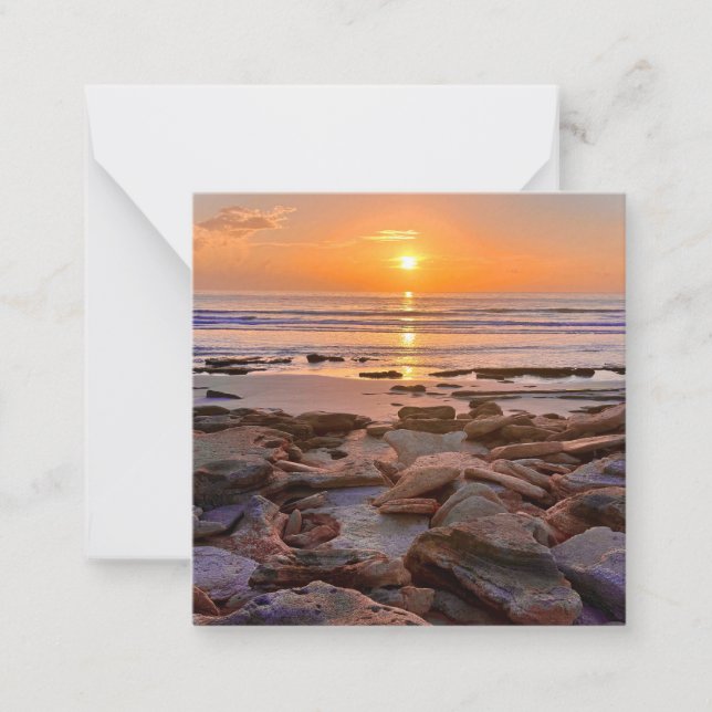Beach Sunrise Mini-Notecard-Set Mitteilungskarte (Vorderseite)