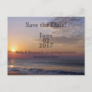 Beach Sunrise Save the Date Ankündigungspostkarte
