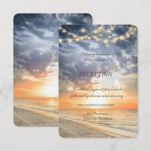 Beach Sunrise String Lights Empfang Einladung