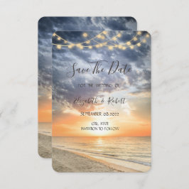 Beach Sunrise String Lights Save the Date