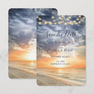 Beach Sunrise String Lights Save the Date
