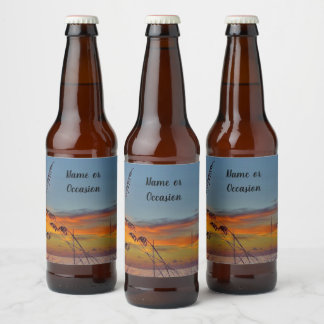Beach Sunset Beer Label Bierflaschenetikett