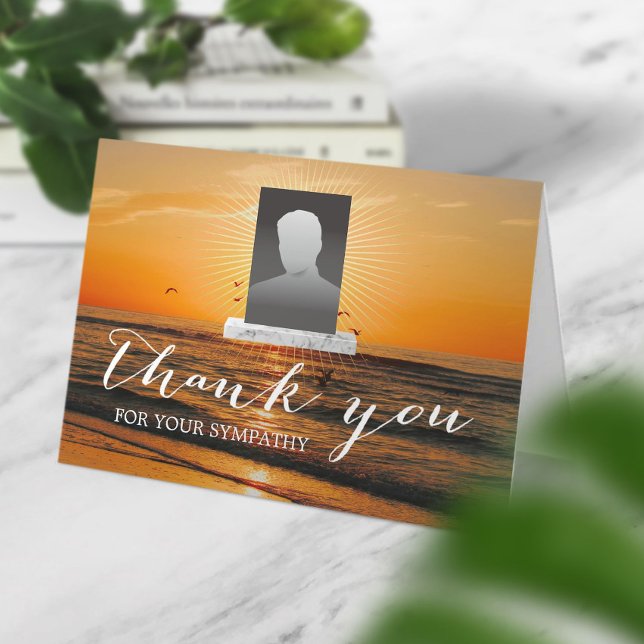 Beach Sunset Beileid Memorial Foto Vielen Dank Dankeskarte (Von Creator hochgeladen)