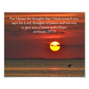 Beach Sunset Bible Scripture - Jeremiah 29:11 Fotodruck
