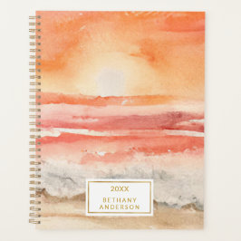 Beach Sunset Boho Watercolor Planer