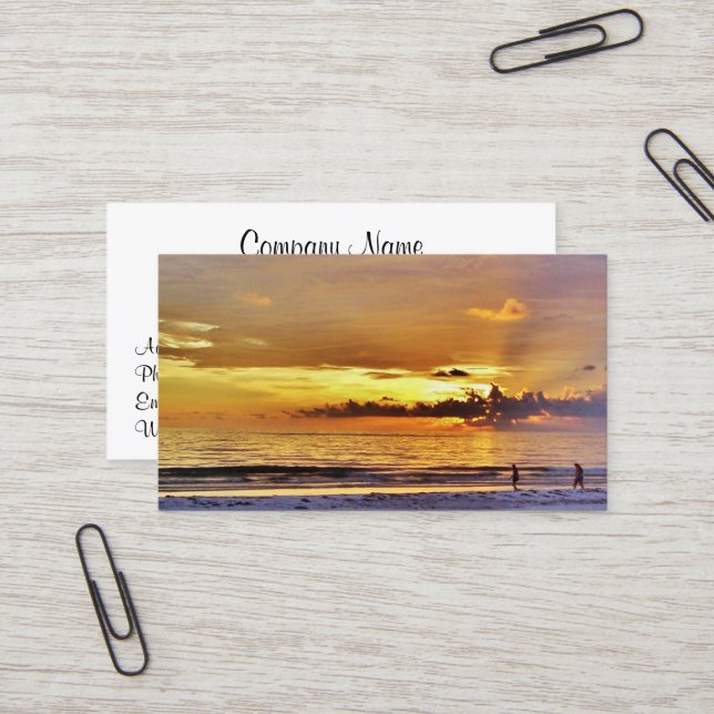 Beach Sunset Business Cards #13 Visitenkarte (Vorderseite/Rückseite Beispiel)