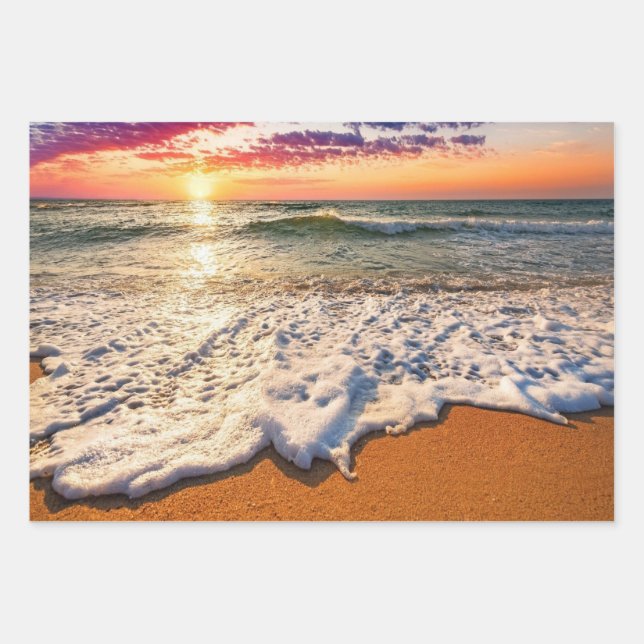 Beach Sunset Decoupage Geschenkpapier Set (Vorderseite)