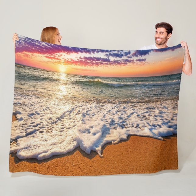 Beach Sunset Fleecedecke (Beispiel)