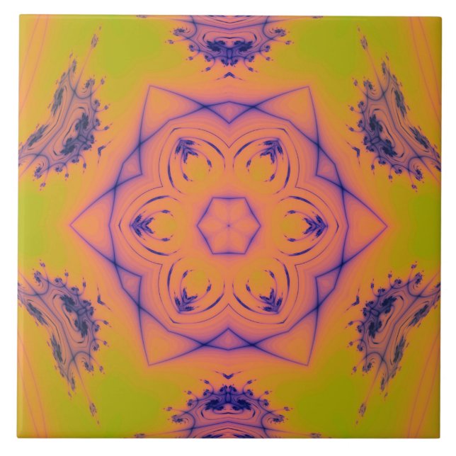 Beach Sunset High Contrast Mandela Fliese (Vorderseite)