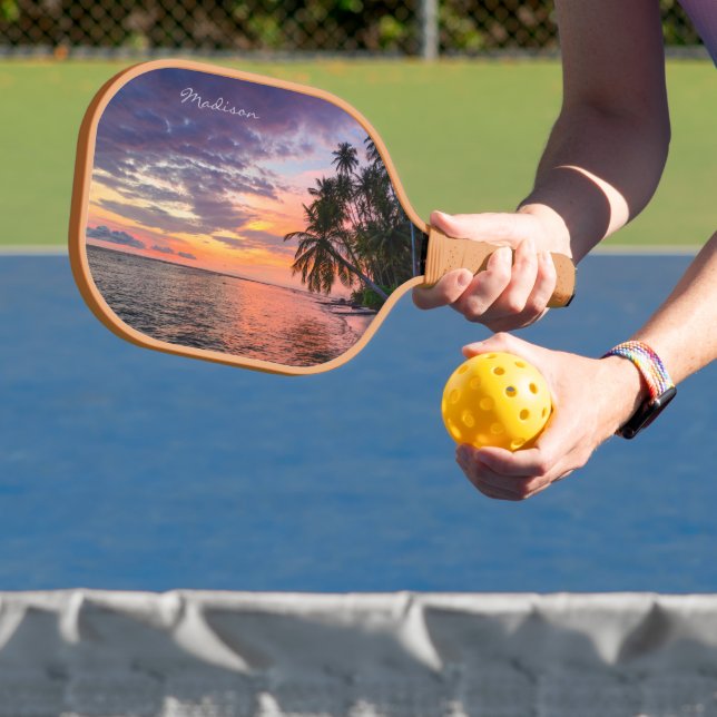 Beach Sunset individuelle Name Pickleball Schläger (InSitu)