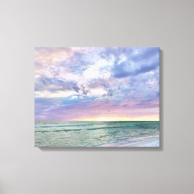 Beach Sunset Pasta Seascape Feine Kunst Leinwand (Vorderseite)
