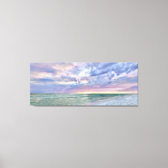 Beach Sunset Pasta Seascape Schöne Kunst Leinwanddruck (Vorderseite)