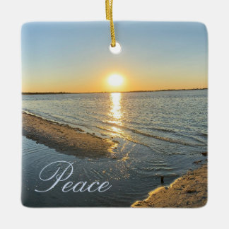 Beach Sunset Peace Ornament - Zeichen