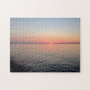 Beach Sunset Pink Foto Puzzle