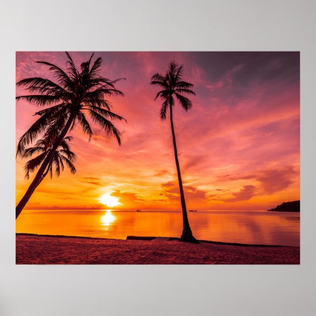 Beach Sunset Plakate (Vorne)