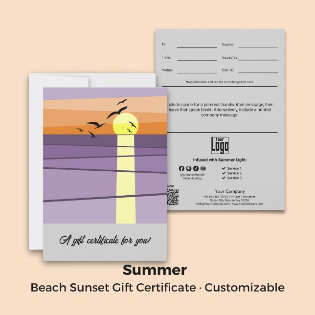 Beach Sunset ・ Portrait 12x18 Gift Certificate (Von Creator hochgeladen)