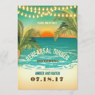 Beach Sunset Probe Dinner 2 Einladung