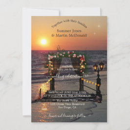 Beach Sunset Rose Arbor Hochzeit Einladung