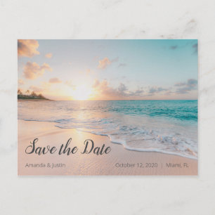 Beach Sunset Save the Date Postcard Postkarte