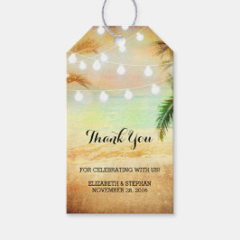 Beach Sunset String Lights Palms Hochzeit Vielen D Geschenkanhänger