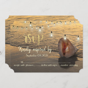 Beach Sunset, String Lights Seashell UAWG Einladung