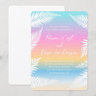 Beach Sunset Tropical Palm Leaf Hochzeit Einladung