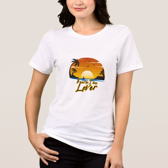 Beach Sunset Vibes | Sommer tropischer T - Shirt (Vorderseite)