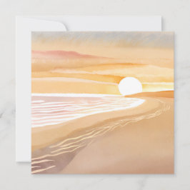 Beach Sunset Watercolor | Schöne Gelbe Karte