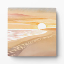 Beach Sunset Watercolor | Schönes Gelb