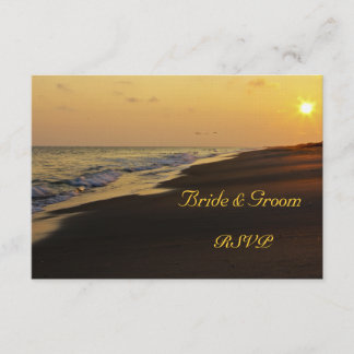 Beach Sunset Wedding RSVP Card