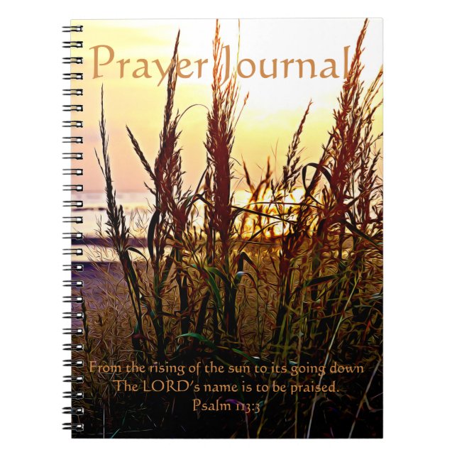 Beach Sunset Wild Grass Prayer Journal Notizblock (Vorderseite)
